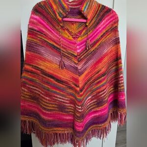 Vibrant Multicolor Women's Poncho One Size